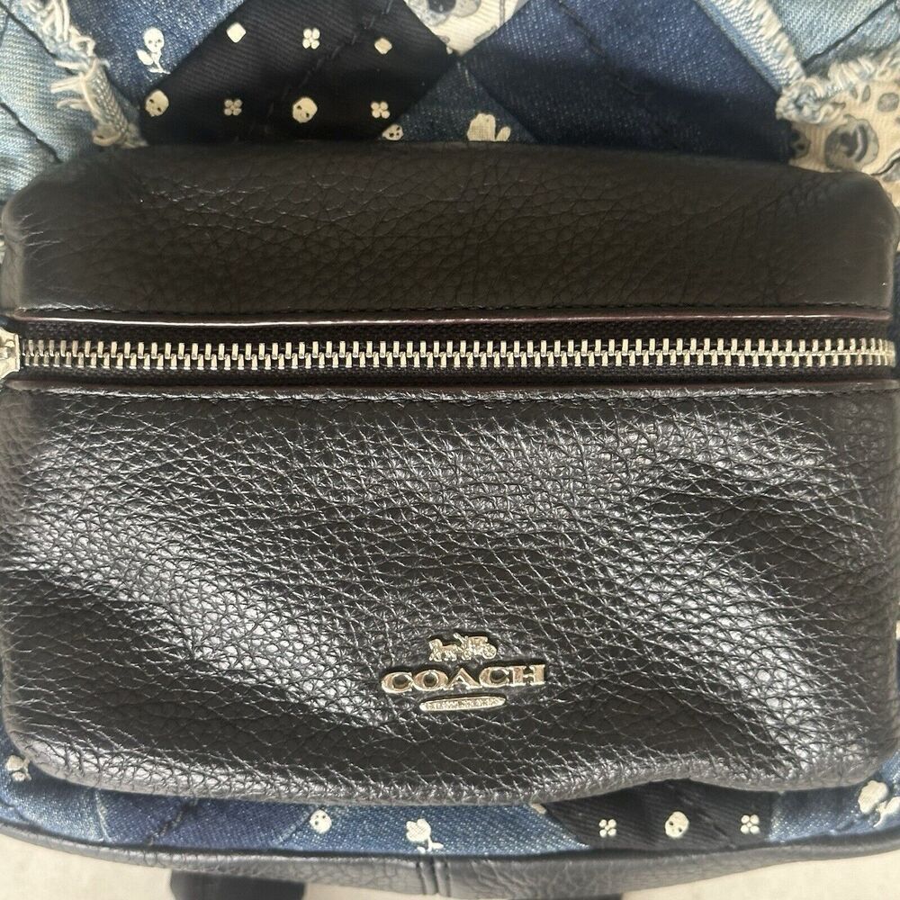 Coach Mini Backpack Patchwork Leather Backpack Bl… - image 3